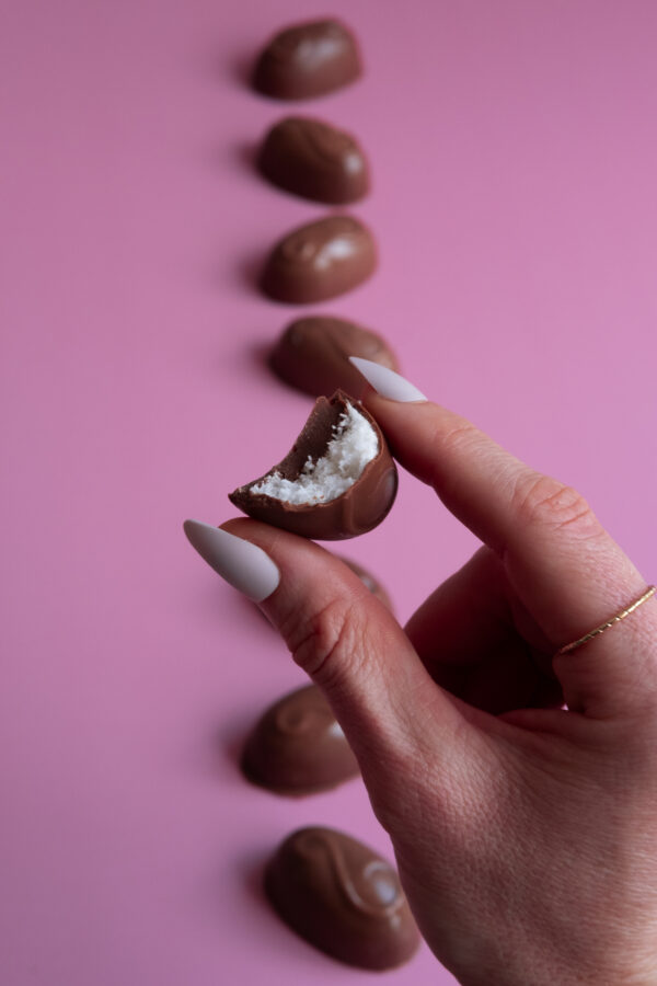 coconut nibble on held up