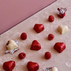 White chocolate hearts