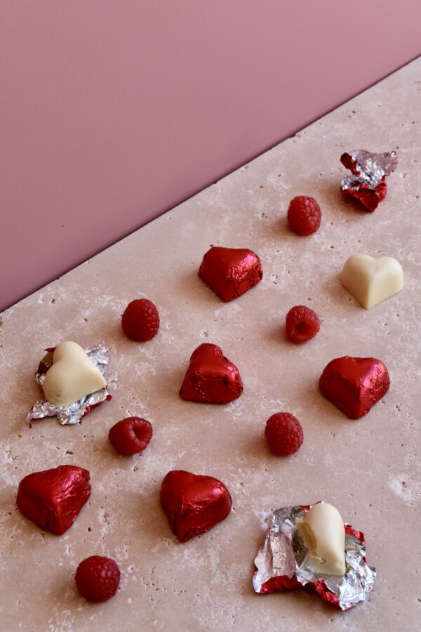 White chocolate hearts